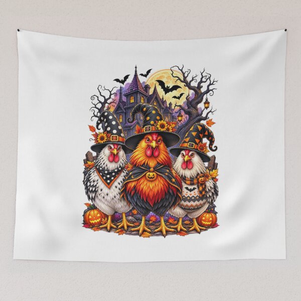 Item preview, Haunted Chicken Halloween Shirt – Spooky Witch Hens in Haunted House Scene designed and sold by Ayden World.