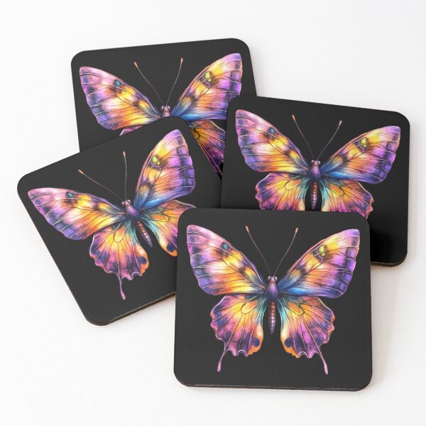 Item preview, Vibrant Butterfly on Black Background designed and sold by jierrfan.