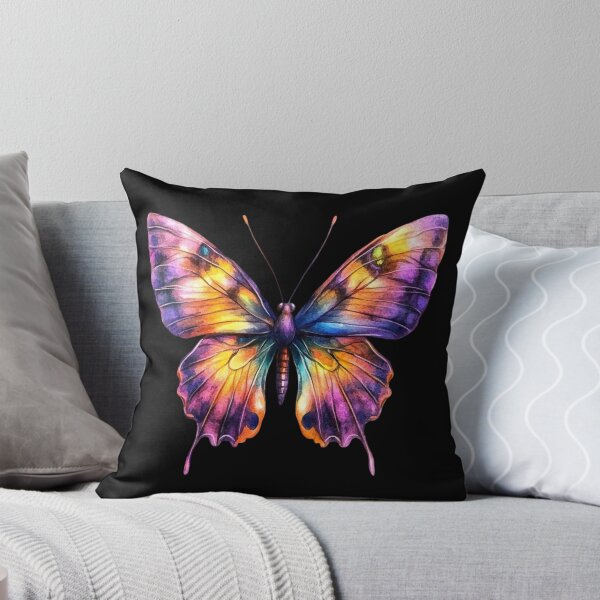 Item preview, Vibrant Butterfly on Black Background designed and sold by jierrfan.