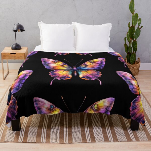 Item preview, Vibrant Butterfly on Black Background designed and sold by jierrfan.