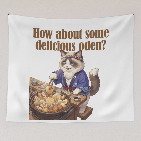 Item preview, How About Some Delicious Oden? Cute Japanese Cat Oden Hot Pot designed and sold by LOVEARTDESIGN.