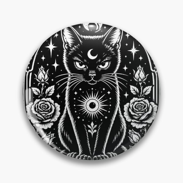 Item preview, Mystical black cat with roses and skull design halloween designed and sold by rafaeltto.