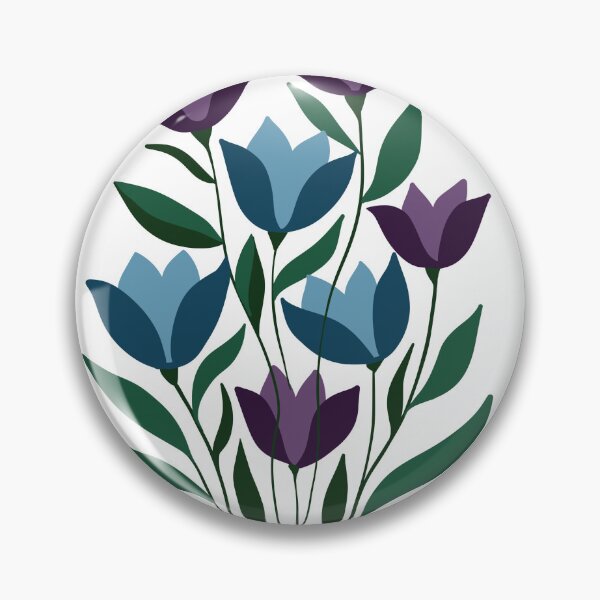 Item preview, Purple and Teal Tulips Bouquet Floral Flat Art Illustration designed and sold by LYAN-STORE.