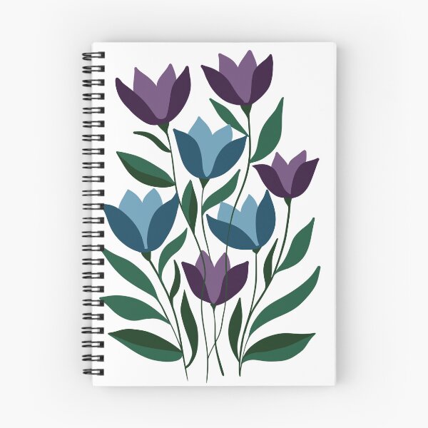 Item preview, Purple and Teal Tulips Bouquet Floral Flat Art Illustration designed and sold by LYAN-STORE.
