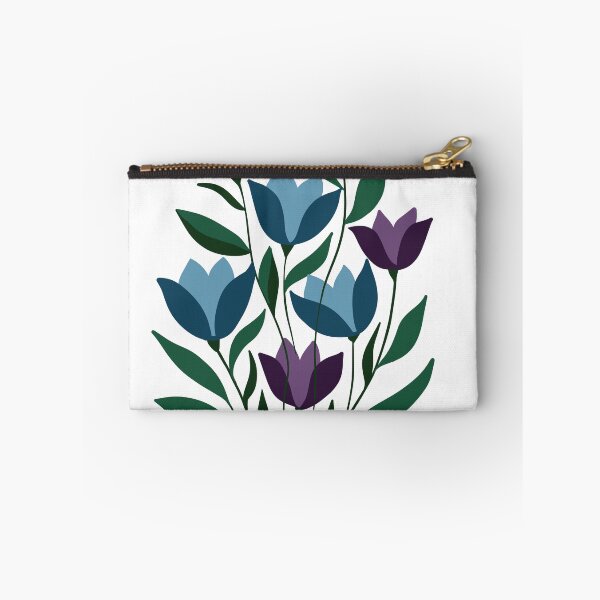 Item preview, Purple and Teal Tulips Bouquet Floral Flat Art Illustration designed and sold by LYAN-STORE.