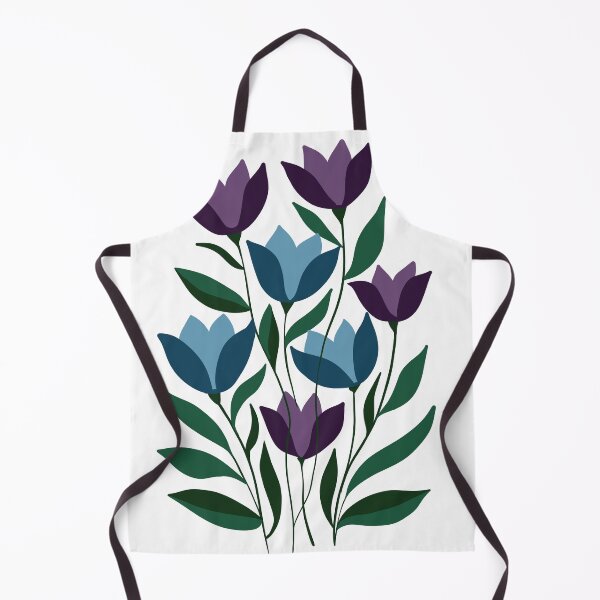Item preview, Purple and Teal Tulips Bouquet Floral Flat Art Illustration designed and sold by LYAN-STORE.