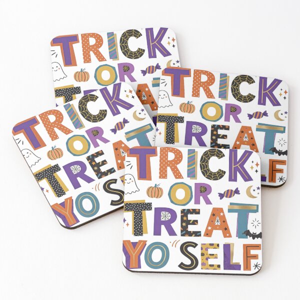 Item preview, Trick or Treat Yo Self Halloween Typography designed and sold by MOCH- ART.