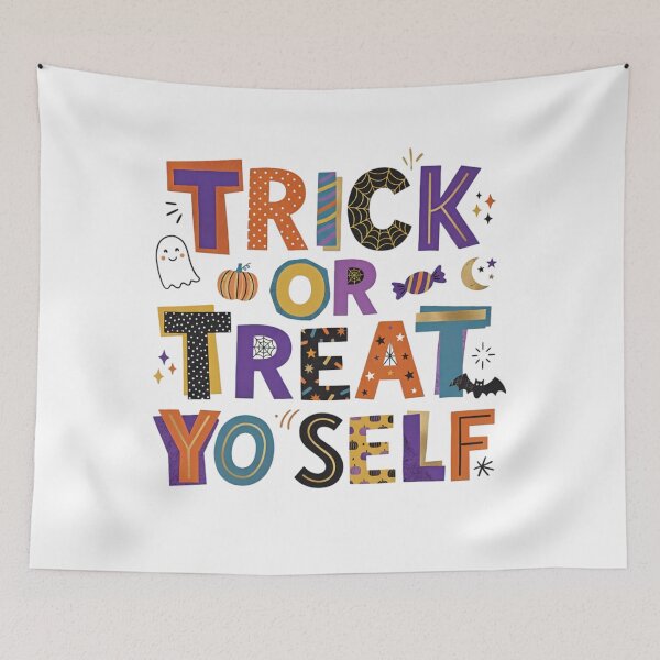 Item preview, Trick or Treat Yo Self Halloween Typography designed and sold by MOCH- ART.
