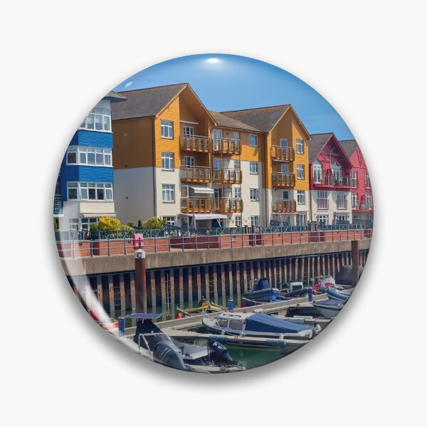 Item preview, Exmouth Marina Colorful Waterfront Buildings Devon Coastal Photography designed and sold by leonwoods.