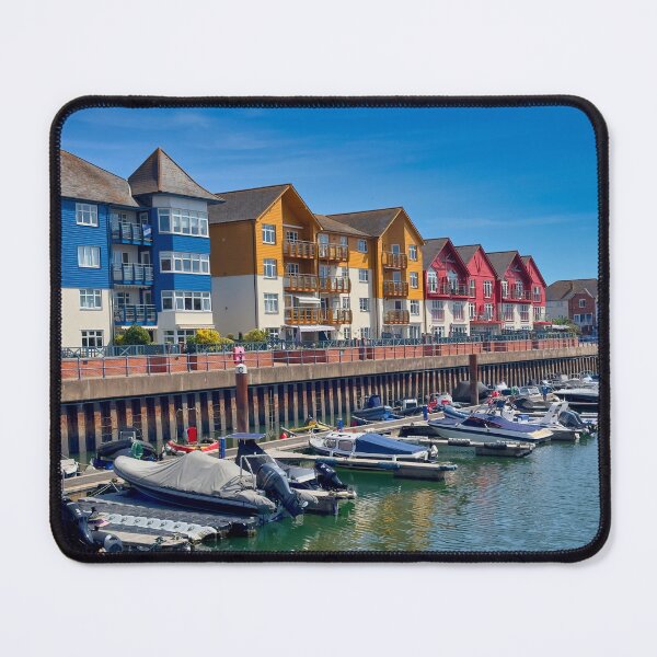 Item preview, Exmouth Marina Colorful Waterfront Buildings Devon Coastal Photography designed and sold by leonwoods.