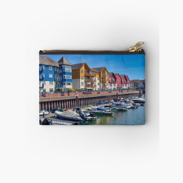 Item preview, Exmouth Marina Colorful Waterfront Buildings Devon Coastal Photography designed and sold by leonwoods.