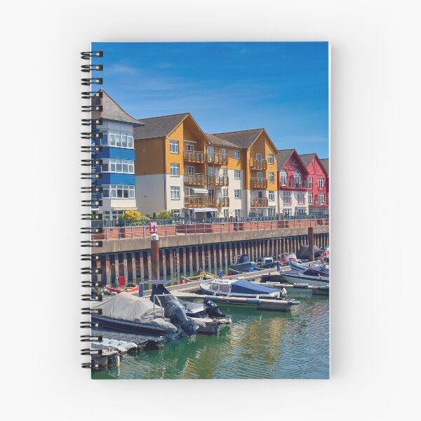 Item preview, Exmouth Marina Colorful Waterfront Buildings Devon Coastal Photography designed and sold by leonwoods.