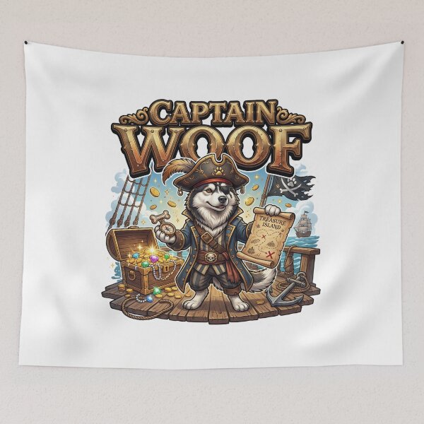 Item preview, Pirate Dog Husky Treasure Adventure Art designed and sold by pradeepvisuals.