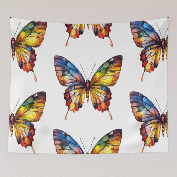 Item preview, Colorful Butterfly on White Background designed and sold by jierrfan.