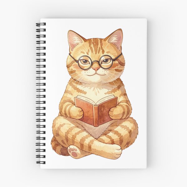 Item preview, Scholarly Ginger Cat Reading Book With Glasses - Book Lover Gift designed and sold by RomeoCreates.