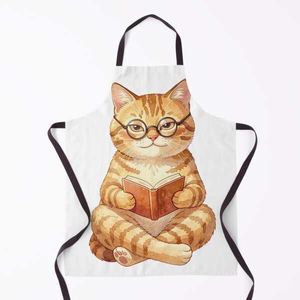 Item preview, Scholarly Ginger Cat Reading Book With Glasses - Book Lover Gift designed and sold by RomeoCreates.