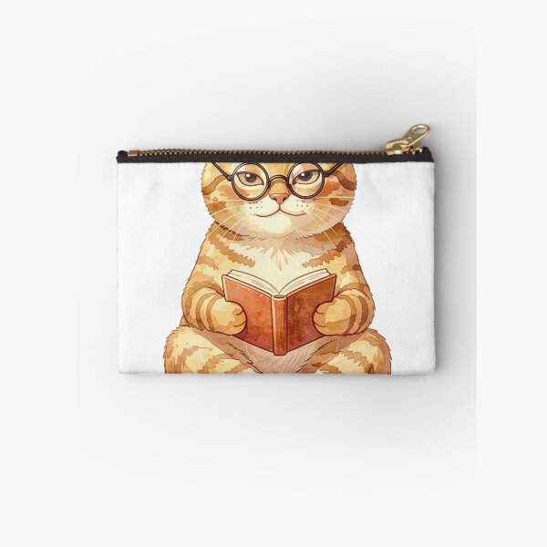 Item preview, Scholarly Ginger Cat Reading Book With Glasses - Book Lover Gift designed and sold by RomeoCreates.