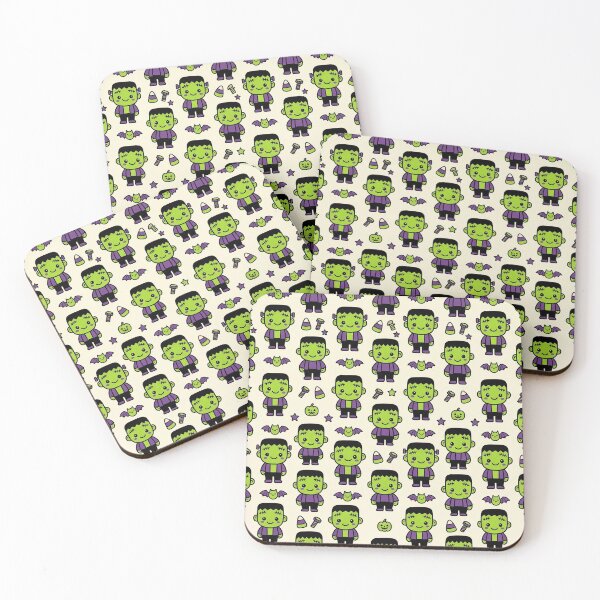 Item preview, Frankie Friends - Cute Kawaii Seamless Halloween Pattern designed and sold by inkaylindesign.