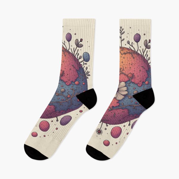 Item preview, A colorful cosmic swirl surrounds delicate pink blossoms. designed and sold by Mianku | Für das Leben.