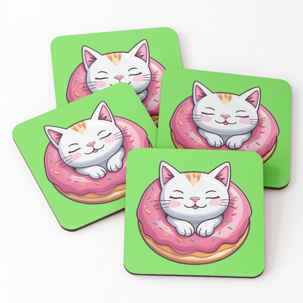 Item preview, Cute Cat Donut Cartoon Kawaii Animal T-Shirt designed and sold by designerbhai009.