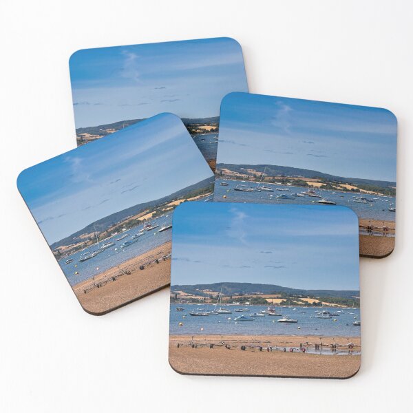 Item preview, Exmouth Estuary Beach Boats Devon Coastal Landscape Photography designed and sold by leonwoods.