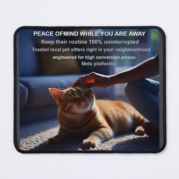 Item preview, Peace of Mind Pet Sitter Poster: Twilight Cat Lap Meditation Canvas designed and sold by Creative-RE.