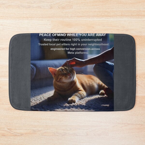 Item preview, Peace of Mind Pet Sitter Poster: Twilight Cat Lap Meditation Canvas designed and sold by Creative-RE.