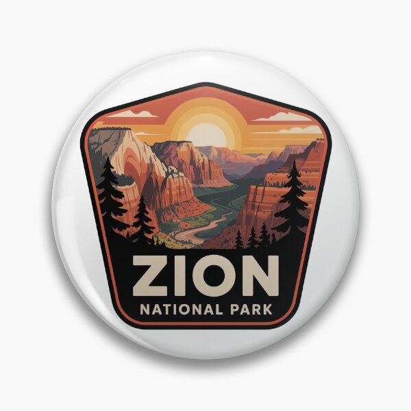 Item preview, Zion National Park Vintage Travel Badge designed and sold by Teelogic.