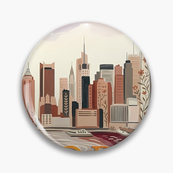 Item preview, New York City Skyline Boho Wall Art, Earth Tone NYC Panoramic Poster, Botanical Manhattan Architecture Print, Vintage Whimsical Cityscape Canvas, NYC Travel Gift designed and sold by Arch & Avenue.