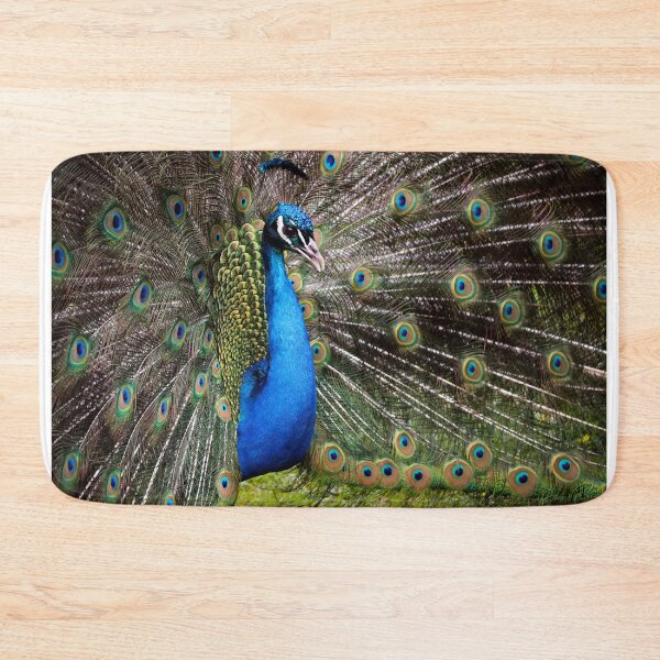 Item preview, Majestic Peacock Feathers Display Colorful Wildlife Photography designed and sold by leonwoods.