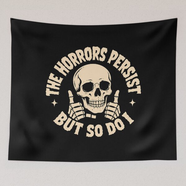 Item preview, Persisting Through Life's Horrors Skull Design Halloween designed and sold by rafaeltto.
