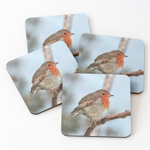 Item preview, European Robin Perched Tree Branch Wildlife Nature Photography designed and sold by leonwoods.