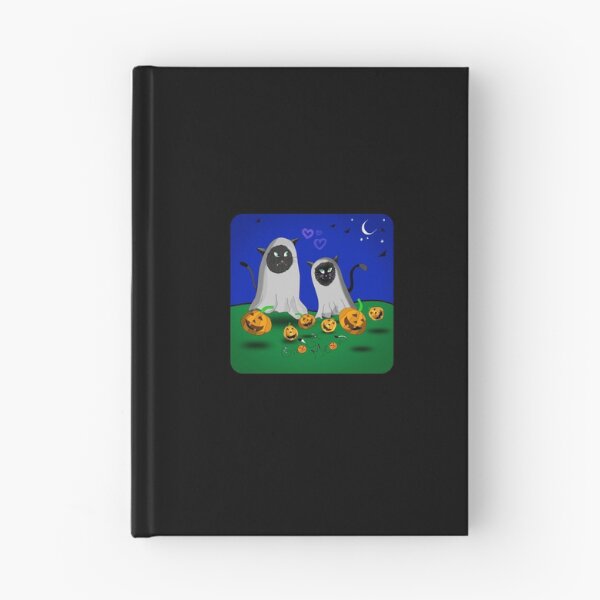 Item preview, Cute Ghost Cats in Spooky Halloween Night designed and sold by laxmanrajart.