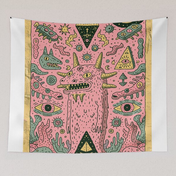Item preview, Vibrant Cosmic Monster Realm Doodle designed and sold by Romgora.
