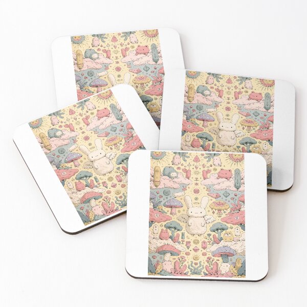 Item preview, Whimsical Angel Bunny Mystical Forest Creatures Pastel Art designed and sold by Romgora.