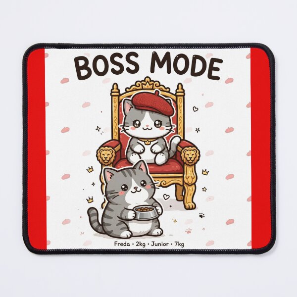 Item preview, Boss Mode - Freda vs Junior 2kg vs 7kg Funny Cat Duo designed and sold by MAISON SYLVIE.