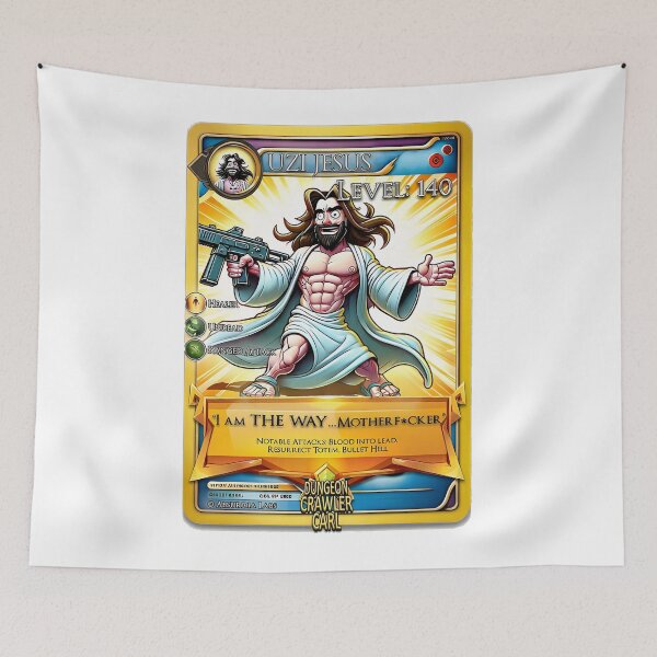 Item preview, Dungeon Crawler Carl - Uzi Jesus Meme designed and sold by MimicMiniatures.