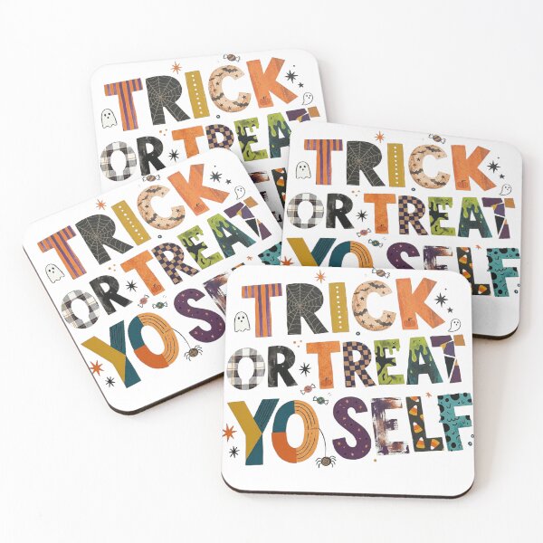 Item preview, Trick or Treat Yo Self Halloween Typography designed and sold by MOCH- ART.