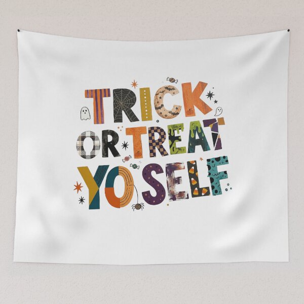 Item preview, Trick or Treat Yo Self Halloween Typography designed and sold by MOCH- ART.