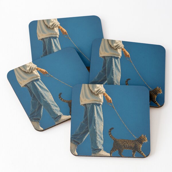 Item preview, Modesty Fashion Cat Walker Minimalist Blue Poster designed and sold by NordenPosters.