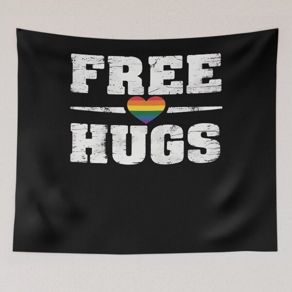 Item preview, Rainbow Heart Free Hugs designed and sold by namibambam.