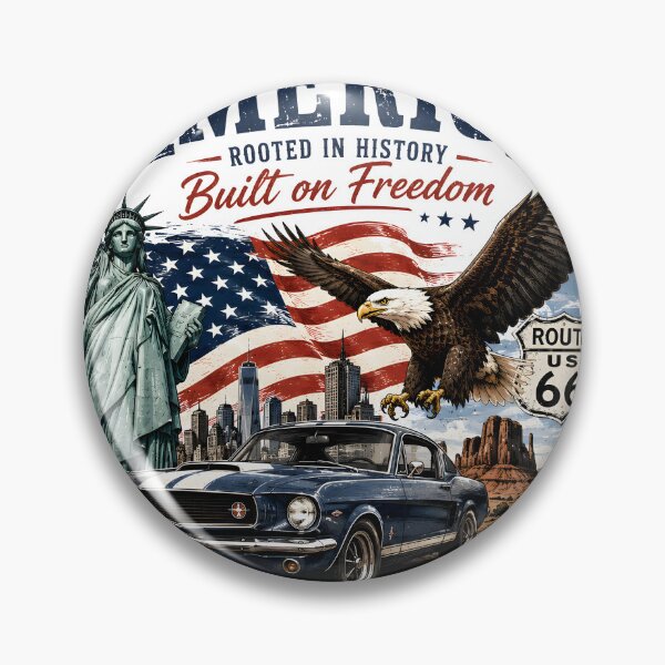 Item preview, America Built On Freedom Patriotic Eagle Classic Muscle Car 1776 designed and sold by Kimos Creative Store.