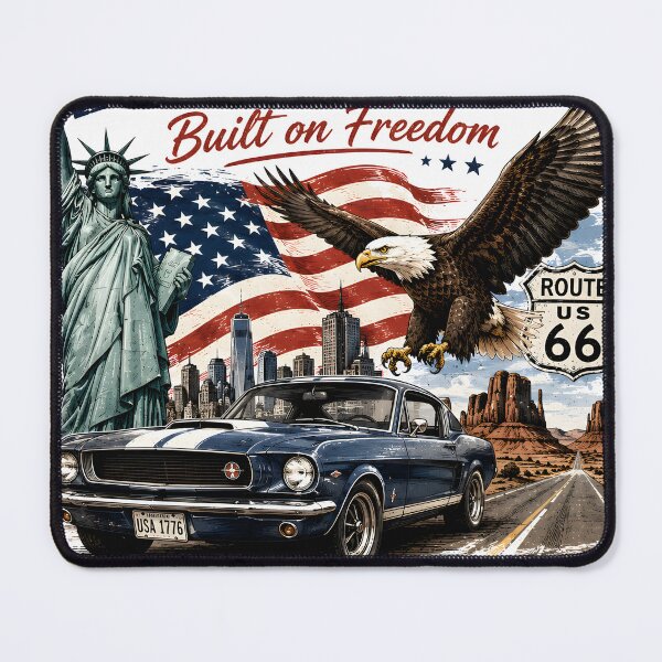 Item preview, America Built On Freedom Patriotic Eagle Classic Muscle Car 1776 designed and sold by Kimos Creative Store.