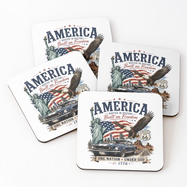 Item preview, America Built On Freedom Patriotic Eagle Classic Muscle Car 1776 designed and sold by Kimos Creative Store.