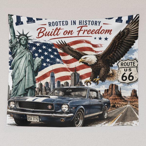 Item preview, America Built On Freedom Patriotic Eagle Classic Muscle Car 1776 designed and sold by Kimos Creative Store.