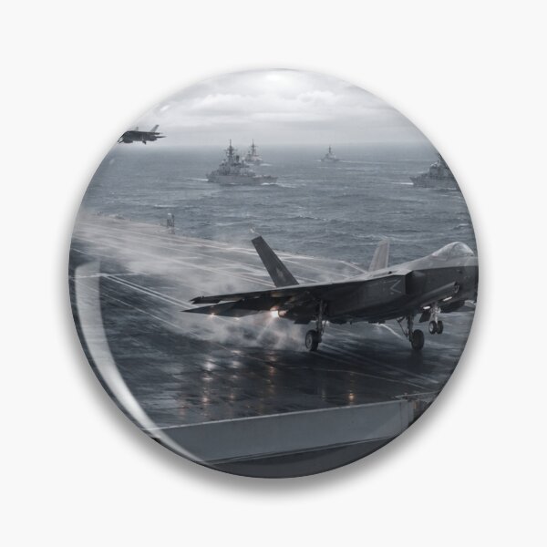 Item preview, Modern Aircraft Carrier & Stealth Fighter in Stormy Pacific | Naval Aviation Military Art designed and sold by Element Horizon Studio.