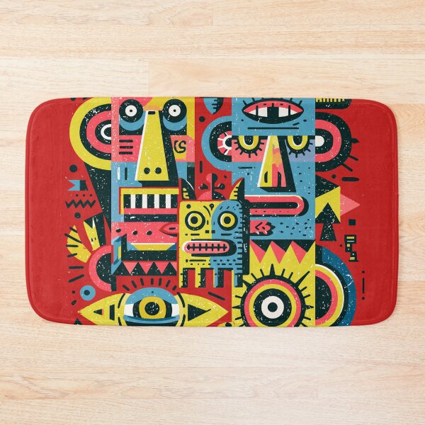 Item preview, Vibrant Abstract Folk Art Geometric Figures designed and sold by Romgora.