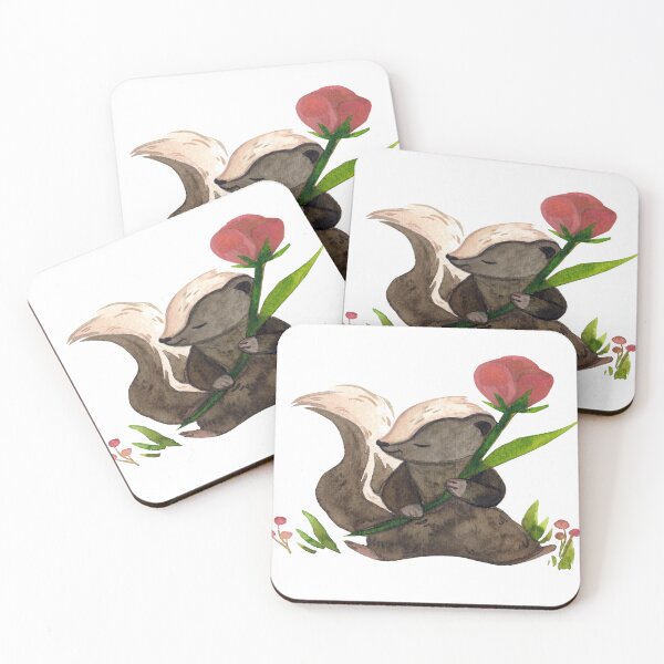 Item preview, sweet badger floral illustration designed and sold by introvertarts.