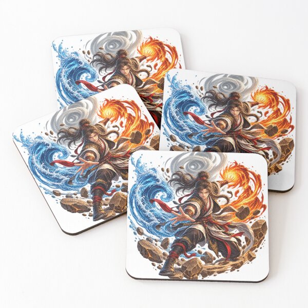 Item preview, Four Elements Elemental Warrior Fantasy Art designed and sold by redengineers.