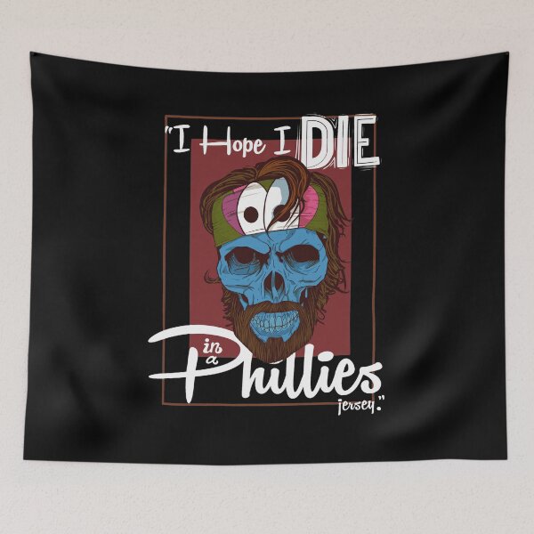 Item preview, Hope I Die In a Philly Jersey Skull Art designed and sold by Loopdrawings.